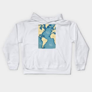 Vintage Nautical Map Kids Hoodie